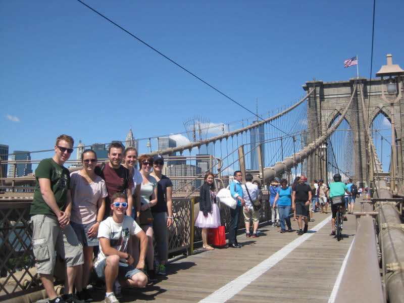 Wohl eine der bekanntesten Brcken der Welt: die Brooklyn Bridge.